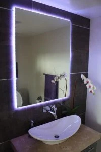 bathroom mirror purple lighting